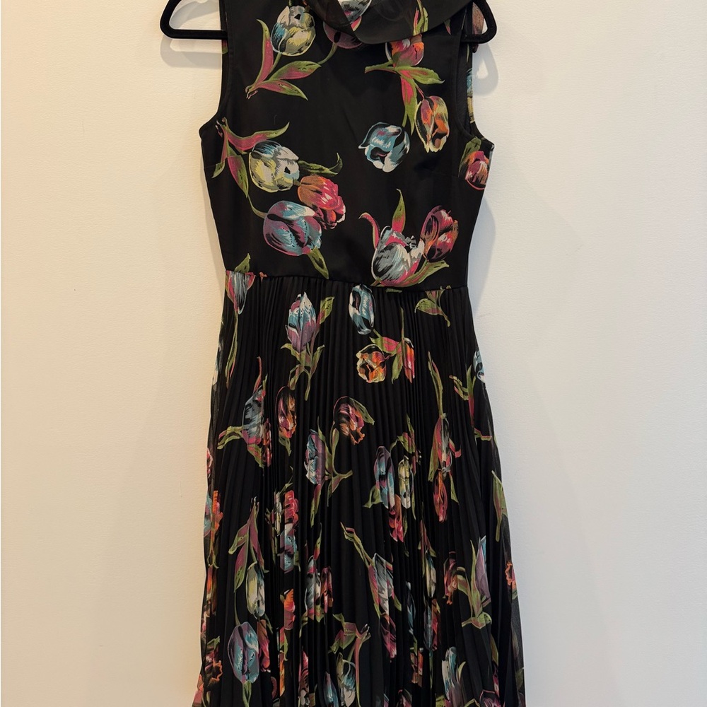 High Neck, Pleated Floral Dress ASOS size 4